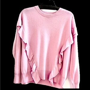 Forte Cashmere Soft Pink Ruffle Sweater